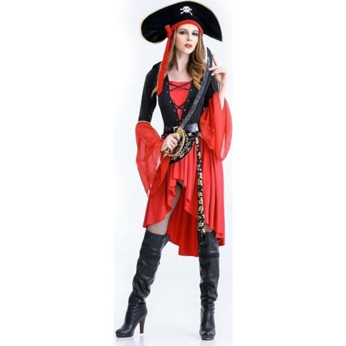Pirate Costumes Fancy Carnival Performance Sexy Adult Halloween Costume Dress High Quality Captain Party Women Cosplay
