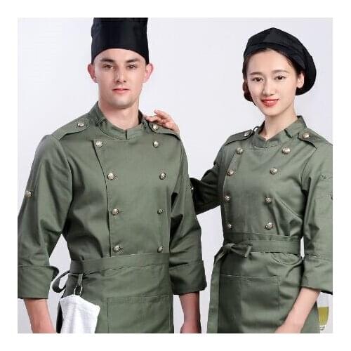 Professional chef clothing fashion chef jackets for adults black chef uniform hotel waiter uniform