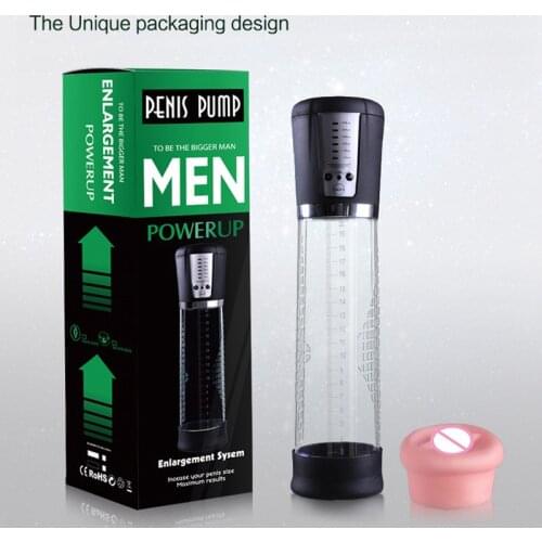 Sex Toys for Men Electric Penis Pump Male USB Recharge Enlargement Masturbator Vagina Silicone Cap Vacuum Penis Extender Machine