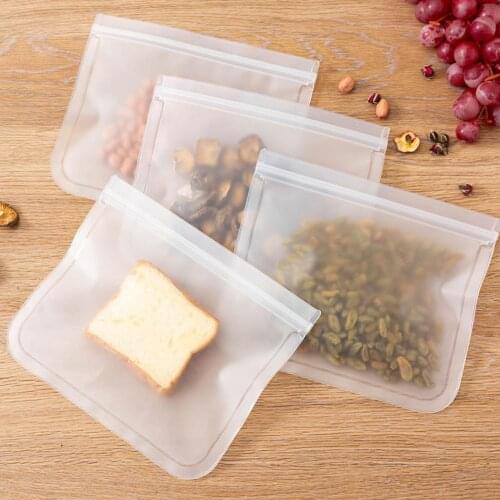 Silicone Food Storage Bag Leakproof Containers Reusable Fresh Sealing Bag Kitchen Storage Freezer Food Storage Bag