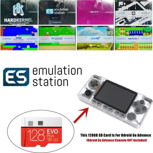 Emulation Station 128G Fully Loaded Micro SD Card For Odroid Go Advance V2.0 27,000+ Games MAME PSP GB GBA ... Plug&Play on OGA