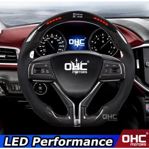 Real Carbon Fiber LED Steering Wheel compatible for Maserati Ghibli Levante Quattroporte Gran Turismo GranCabrio