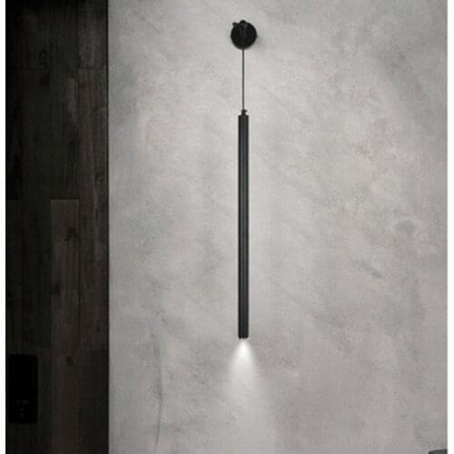 NEW Nordic LED wall light creative personality bedroom bedside cylindrical black tube aisle corridor decorative wall lamp