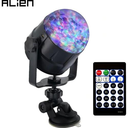 ALIEN 8W RGBW LED Disco Ball Strobe Light Waterwave Flame Sound Activated Stage Lighting Effect For DJ Party Holiday Birthday