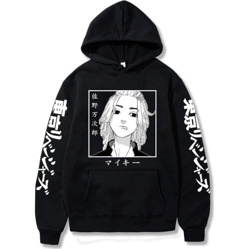 New Printing Tokyo Revengers Hoodie Mens Sweatshirts Anime Manjiro Sano Graphic Hoodie Cosplay Clothes Boys Black Pullovers
