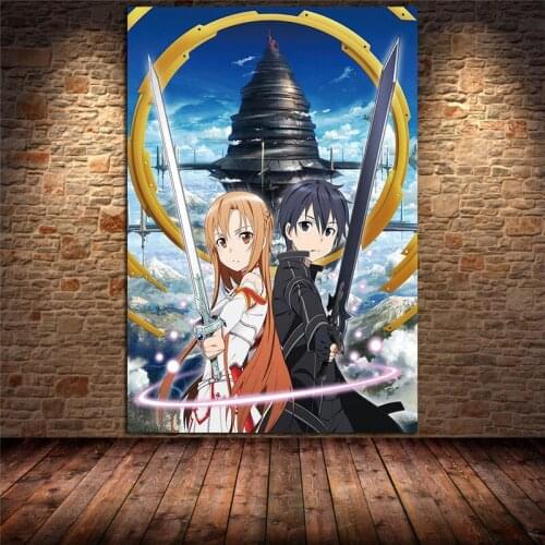 Japanese Anime Sword Art Online Canvas Painting Posters And Prints Picture Cartoon For Kids Room Art Home Decor Cuadros Unframed
