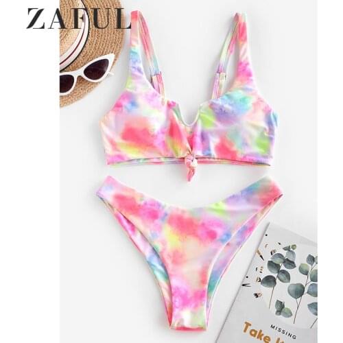 ZAFUL WomenS Bikini Solid Set Swimsuit WWomenS Bikini Cut Flower Two Piece Swimsuit Pushups Swimwear Beachwear