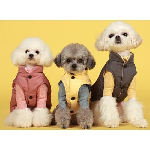 Cat Vest Jacket Dog Clothes Autumn Winter Warm Jacket Coat Soft Cold Proof Pet Clothing For Small Dogs Yorkshire Dogs Costumes