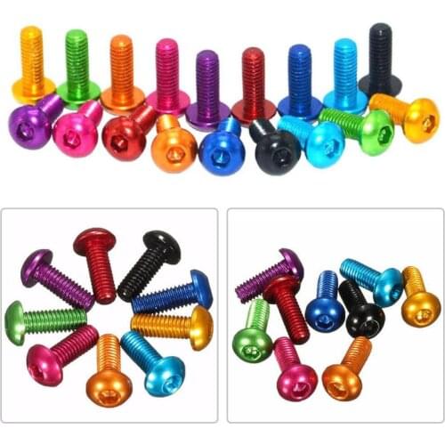 10 pcs M3x 6/8/10/12 colourful aluminum anodized hex socket button head screw For Model Aircraft Car