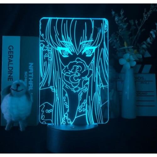 CODE GEASS CC Blank Acrylic Night Light LED Gaming Room 3D Neon Desk Lamp Fans Kids Manga Gift Atmosphere Decoration Nightlight