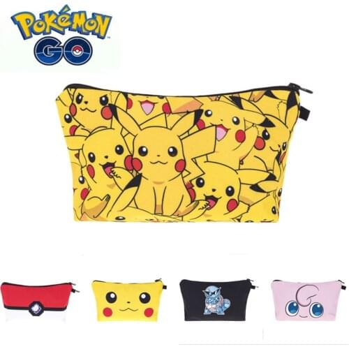 Anime Pokemon Pikachu Cosmetic Bag Travel Cosmetic Bag Waterproof Toiletries Storage Bag Travel Suit Lady Beauty Bag Storage Bag
