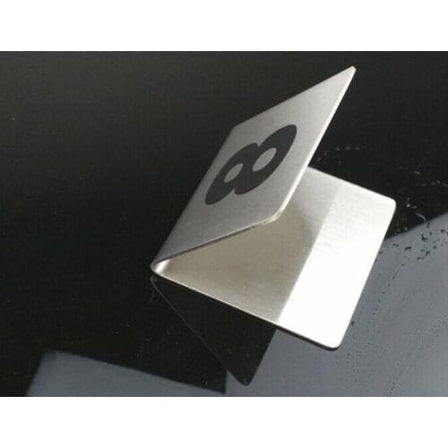 Free shipping Double-Sides stainless steel table sign card tables Number Card Wedding Restaurant Cafe Bar Place 10pcs