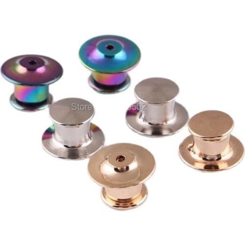 20pcs/lot Silver/gold /rainbow Color Alloy Badge Brooch Pin Locking Keepers Pin Back for DIY Handmade accessories