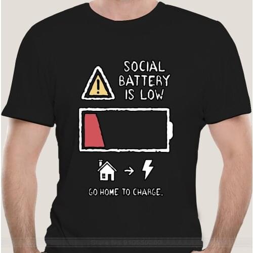 Low Social Battery T shirt introvert social anxiety anti social relatable funny cute humor comedy text technology