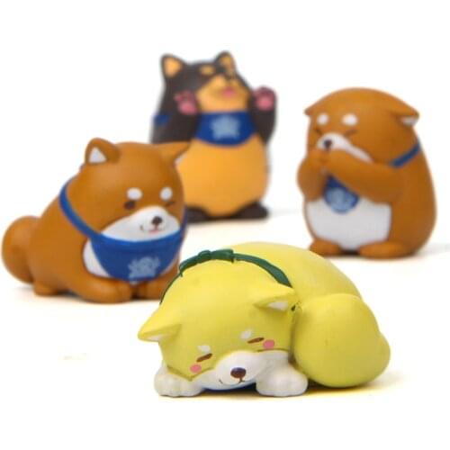 Kawaii Japanese Shiba Inu Fat Dog Action Figure Models Toys Cute Micro Figurines Landscape Decoration Pet Dolls Christmas Gift
