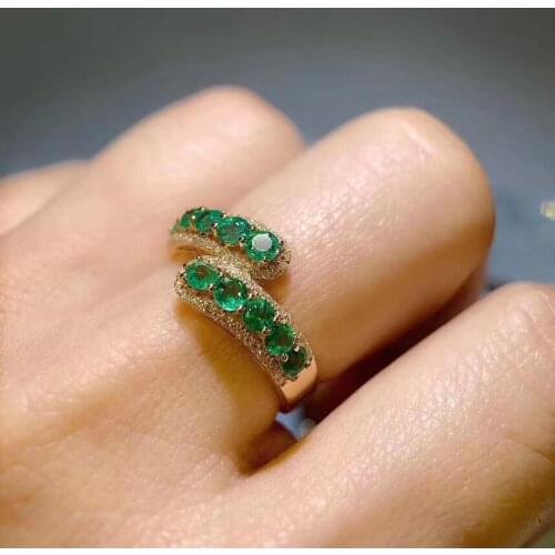New Coming Elegant Gift 100% Natural And Real Colombia Emerald ring Natural real emerald 925 sterling silver