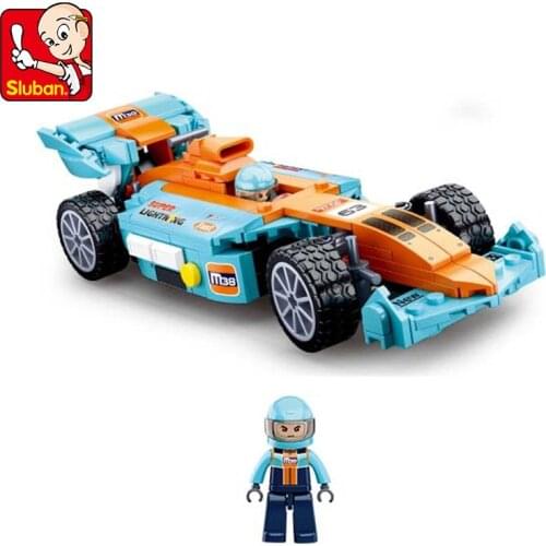 Sluban Building Blocks Formula Racing Toy Children Assembled Truck f1 Big Truck Car Boy Over 7 Years Old