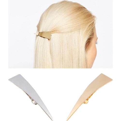 Korean Metallic Hairgrips Hair Clips Women Hairpin Headwear Jewelry Barrette Ponytail Holder Girls Accessories Color Gold Silver