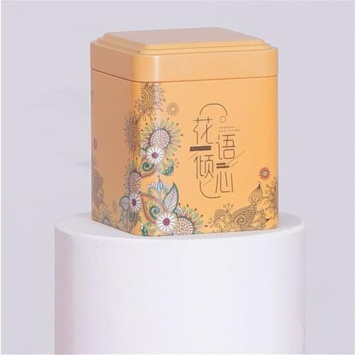 Square Shape Tea Can Storage Boxe Small Travel Sealed Portable Tea Coffee Container Small Jar Tea Caddy Organizer