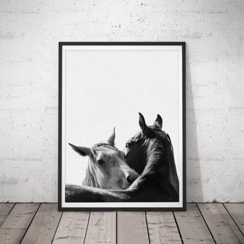 Hot Selling Black And White Animal Horse Modern Wall Poster Decorative Canvas Painting Living Room Bedroom Home Decor