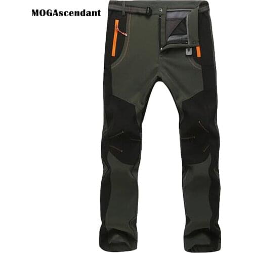 Mens Winter Warm Fleece Shark Skin Cargo Pants Women Stretch Waterproof Casual Pants Sweatpants Tactical Army Work Pants S-5XL