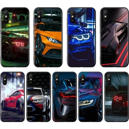 Cool Sports Car For Xiaomi Redmi 9C 9T 9I 9AT 9A 9 8A 8 7A 7 6A 6 5 A 4X Prime Pro Plus Black Soft Phone Case