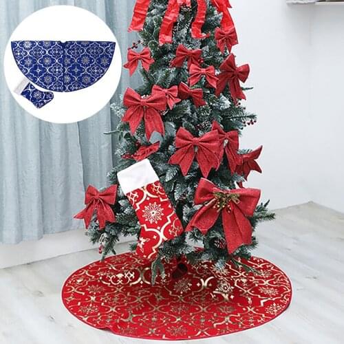 1 Set Christmas Tree Skirt + Sock Printing Round Xmas Tree Carpet Merry Party Ornament For New Year Home Decoration Gifts