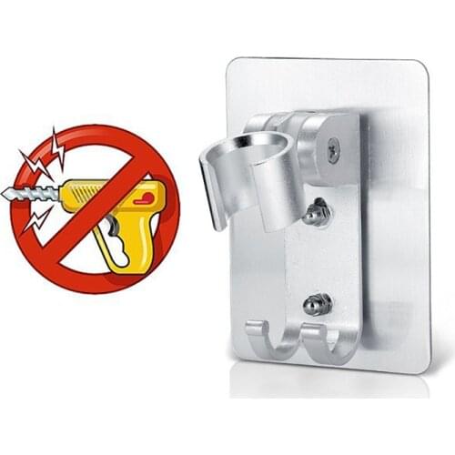 Shower Mounting Holder Bracket Wall-Mounted Bathroom Adjustable Space Aluminum Self-Adhesive Handheld Faucet Nozzle Shower-Hook