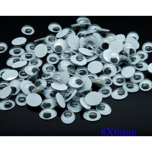 Not Self-adhesive 500PCS/lot Oval Dolls Eye Googly Safety Eye For Toys Used For DIY Scrapbooking Crafts 8x6mm