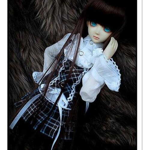 BEIOUFENG 1/3 1/4 SD BJD Doll Clothes Include Chiffon Blouse,Jacket and Plaid Skirt,BJD Clothes Dresses for Dolls Accessories