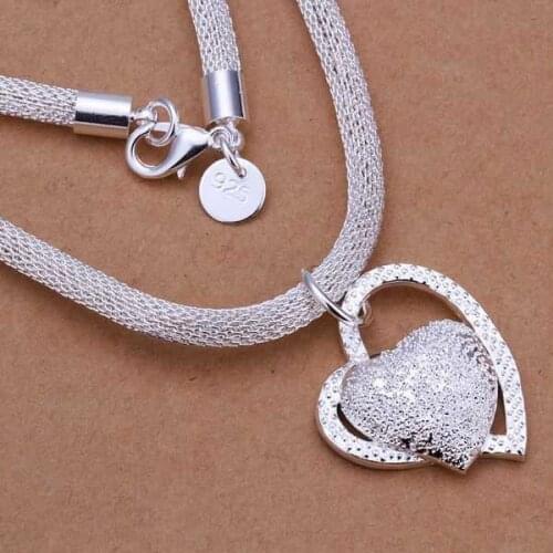 New Sale jewelry silver plated collar necklace Inlaid Stone Heart collar bone SMTN270