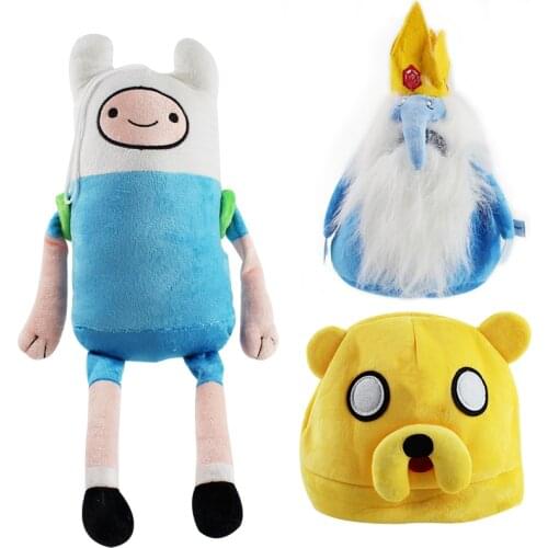28-45cm Big promotion Adventure Time Plush Toys Finn the ICE King Jake hats slippers cartoon shoes Soft Stuffed Animal Dolls