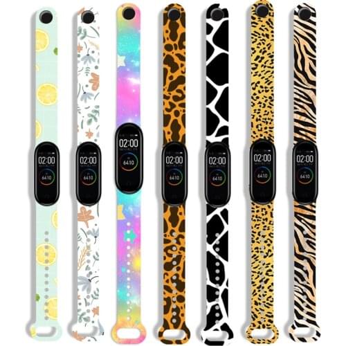 Graffiti Pattern Silicone Strap for Xiaomi mi band 3 4 watch bracelet Smart Watchband Belt Mi Band 5 6 Colorful Flowers Strap