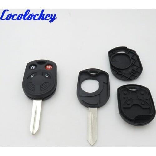 Cocolockey Car Key Replacement Shell Case for Ford Remote Control 4 Button No Logo