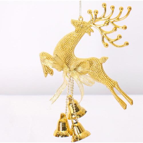 Merry Christmas Decorations Silver Gold Xmas Baubles Chital Christmas Tree Ornament Reindeer Party Decor Hanging