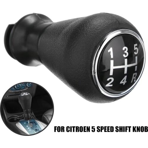 Universal Black 5 Speed Gear Stick Shift Knob Dedicated Replacement for CITROEN C1 C3 C4 for Peugeot 206 207 306 307 100*46mm