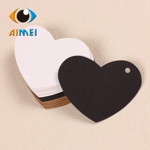 Baking Packaging Heart-Shaped For Diy Jewelry Message Card Kraft Paper Bookmark Blank 100 Wholesale