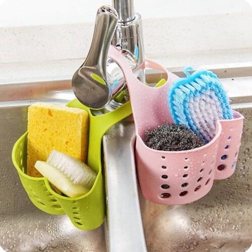 Hanging Drain Basket Bath Storage Sink Drain Basket Shelves Soap Holder Kitchen Dish Cloth Sponge Holder Storage Basket