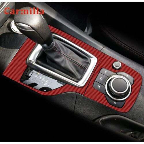Car Gear Shift Box Panel Cover Sticker Trim Strips for Mazda 3 M3 Axela 2017 2018 Carbon Fiber Sticker AT Protection Car-styling