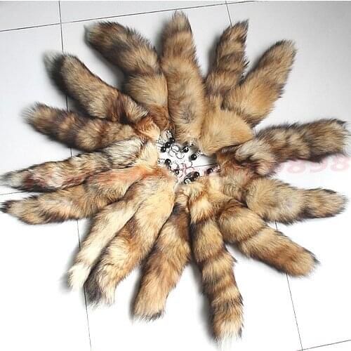 1PC Large Fox Tail Fur Tassel Bag Tag Keychain Strap Chain