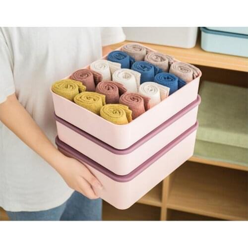 1PC Underwear Storage Box Plastic Drawer Closet Organizers Solid Color Case Home Decor for Bras Briefs Socks Ties Scarfs XB 071