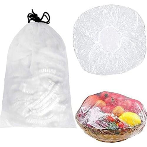 100pcs Disposable transparent Bag Reusable Fruit Storage Bag Packaging Plastic Bags Kitchen Fresh Keeping Food Saver Bag