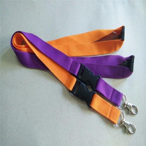 100pcs/lot Orange/ Purple Lanyard for keys Neck Strap Phone Rope Wholesale Lanyards E-Cigarette Necklace String safety clip