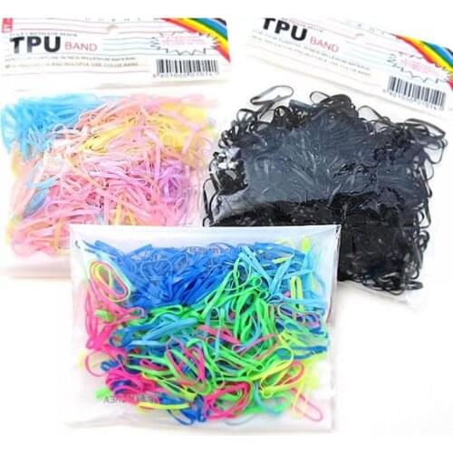 300Pcs/pack Black Coloful Elastic Rubber Band Hair Braider Tie Braids Hair Ring Ropes Bind Tool Hairstyle Styling Tool