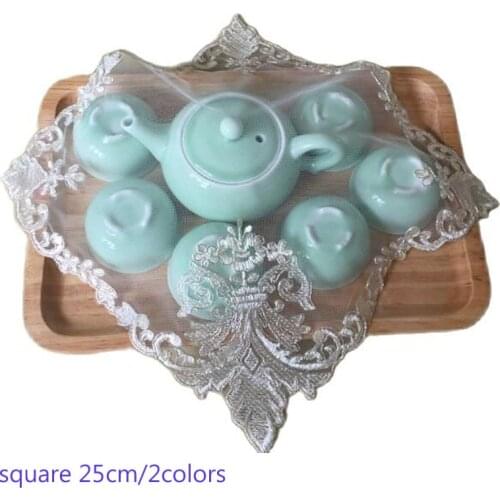 25cm HOT lace placemat cup drink coaster mug kitchen Christmas table place mat cloth embroidery dining tea coffee doily dish pad