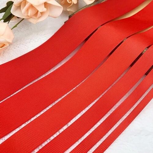 5 Yards Red Grosgrain Satin Ribbons for Wedding Christmas Party Decorations DIY Bow Craft Ribbons Card Gifts Wrapping Supplies