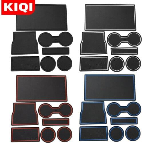 7pcs/set Car Interior Mat ForTesla Model 3 2016-2020 Non-Slip Door Groove Pad Center Console Storage Pad Cup Pad