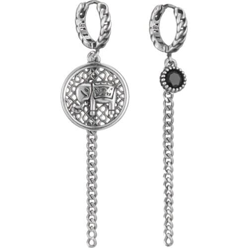 925 Sterling Silver Korean Geometric Temperament Women Personality elephants Retro Sexy Hot Elegant Love Earrings Gift