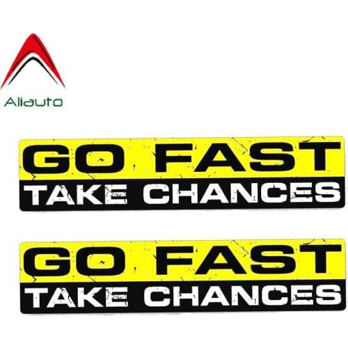 Aliauto 2 X Funny Car Stickers Personality Go Fast Take Chances Accessories PVC Body Decal for Subaru Forester Octavia,15cm*3cm