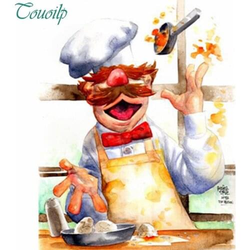 Touoilp Full Square&round drill 5D DIY Diamond embroidery Crazy chef Diamond Painting Cross Stitch Rhinestone Mosaic decor gift